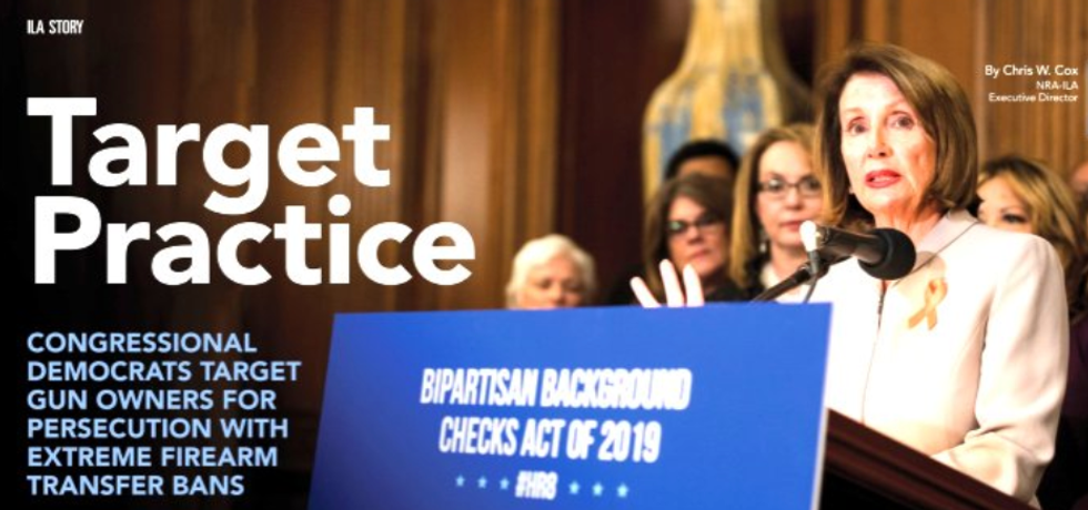 NRA magazine features 'Target Practice' headline next to photo of Nancy Pelosi and victims of gun violence