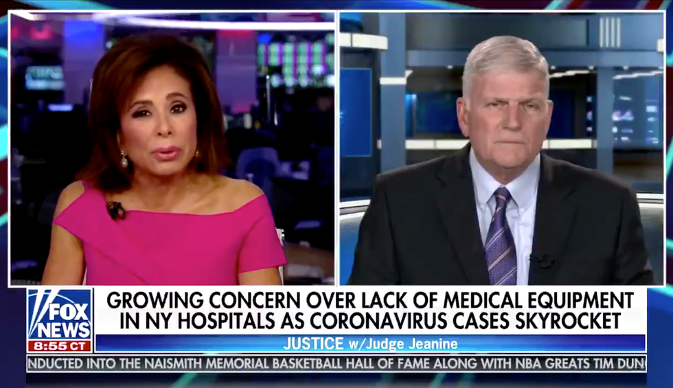 Christian evangelist Franklin Graham spins a theological theory about the coronavirus origins on Fox News