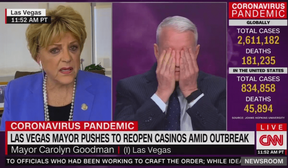 Las Vegas mayor stuns Anderson Cooper in an incoherent interview about reopening casinos in a pandemic