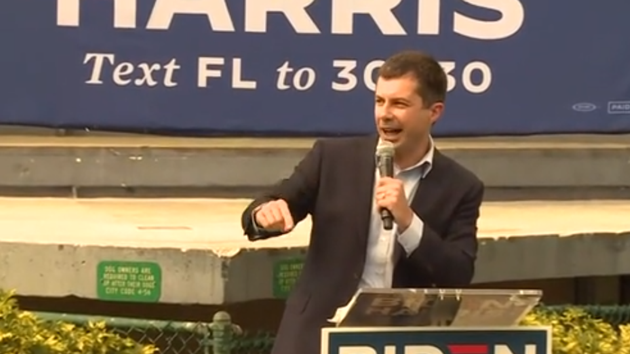 Pete Buttigieg had the perfect response to a Trump-loving heckler trying to crash a Biden rally