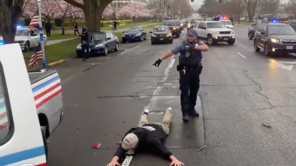 Trump supporter pulls gun as tensions flare at clash with antifascists in Oregon