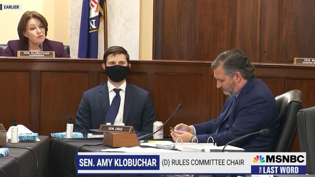 Ted Cruz ignores Amy Klobuchar to tweet about Dr. Pepper during voting rights committee
