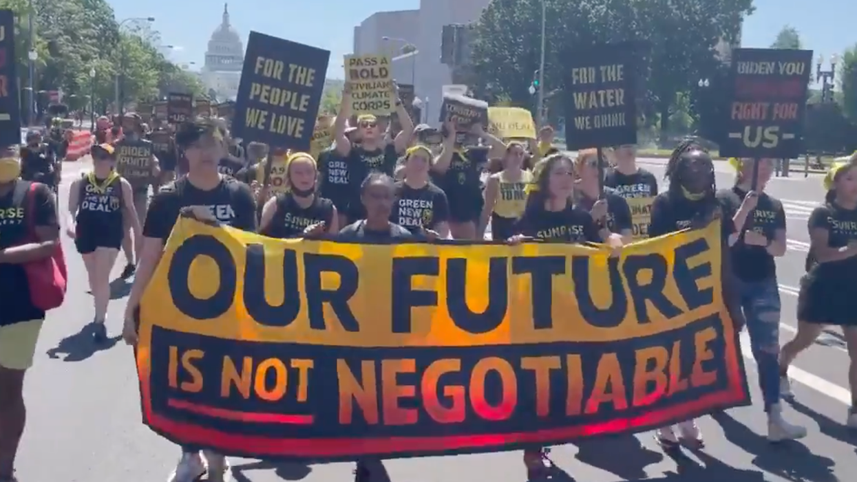 'Can you hear us, Joe?' Sunrise youth barricade White House to denounce climate compromise