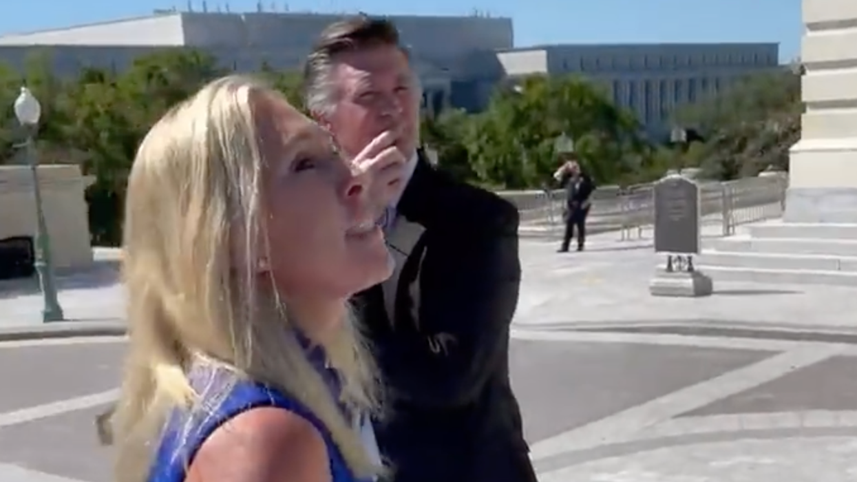 'Try being a Christian!': Marjorie Taylor Greene lashes out at Democratic lawmakers during press event