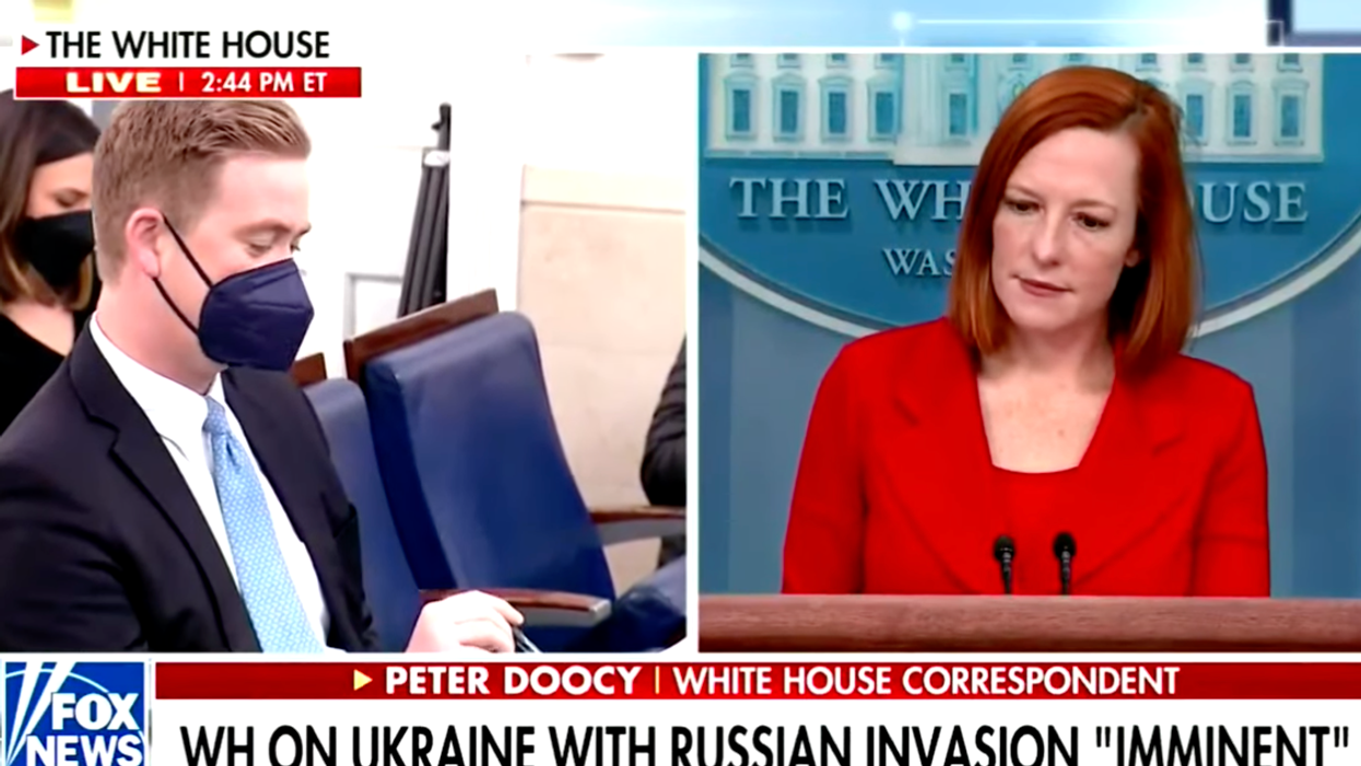 'I see what you did there': Jen Psaki cracks up White House reporters by mocking Peter Doocy's trick question
