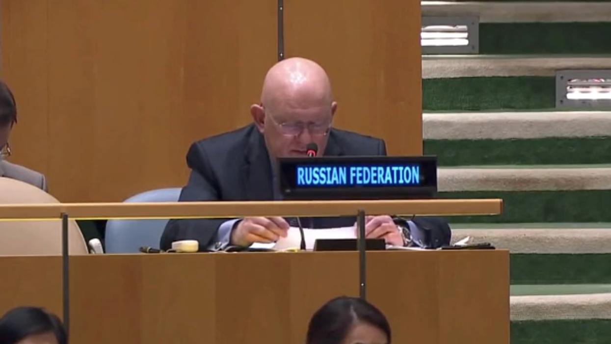 Russia's United Nations ambassador falsely accuses the United States of fomenting a coup in Ukraine