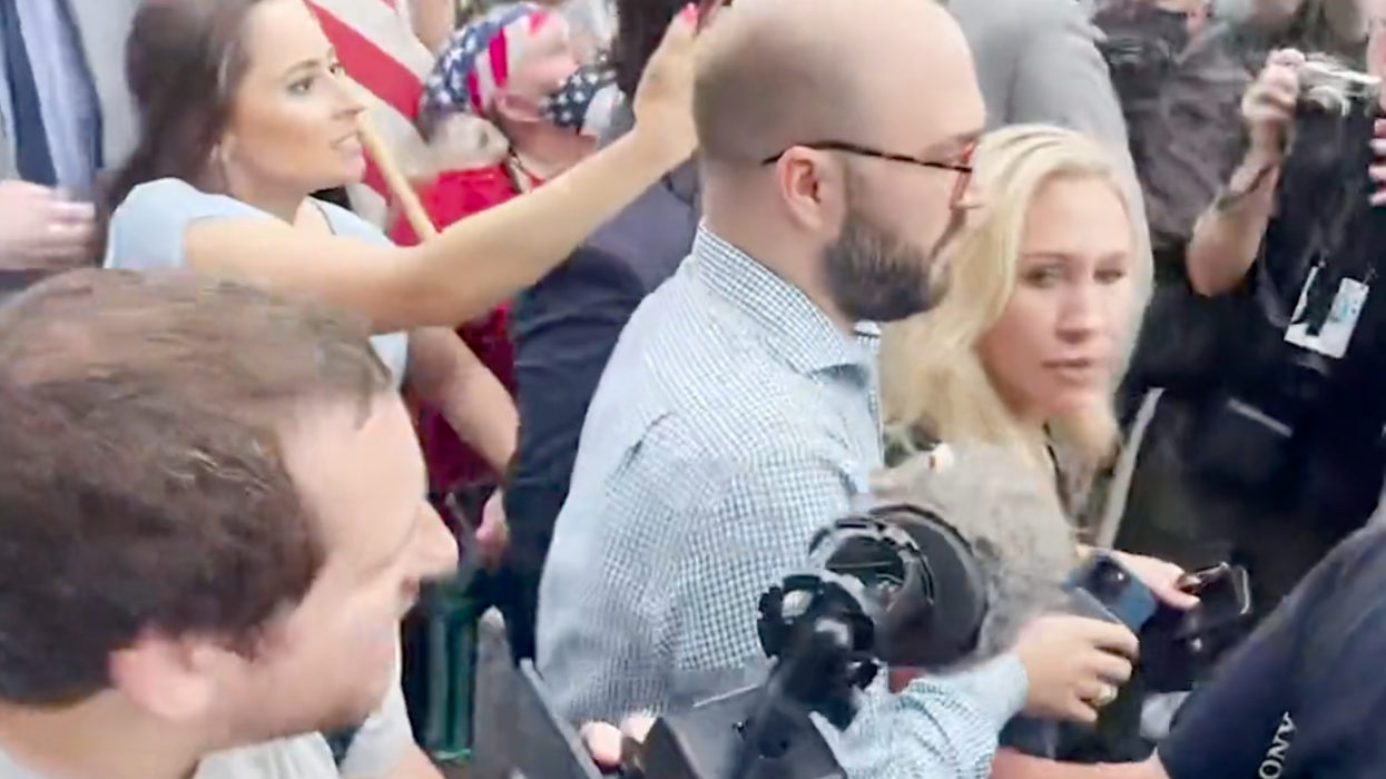 Watch: Marjorie Taylor Greene flees SCOTUS protest after gloating about abortion ruling