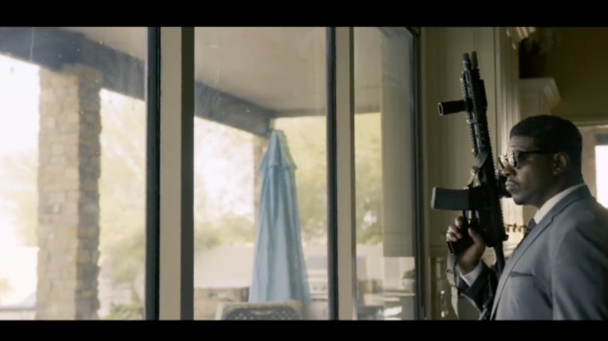 Watch: ‘Make rifles great again’: GOP candidate creates bizarre political campaign in support of rifles as he chases off Klansmen