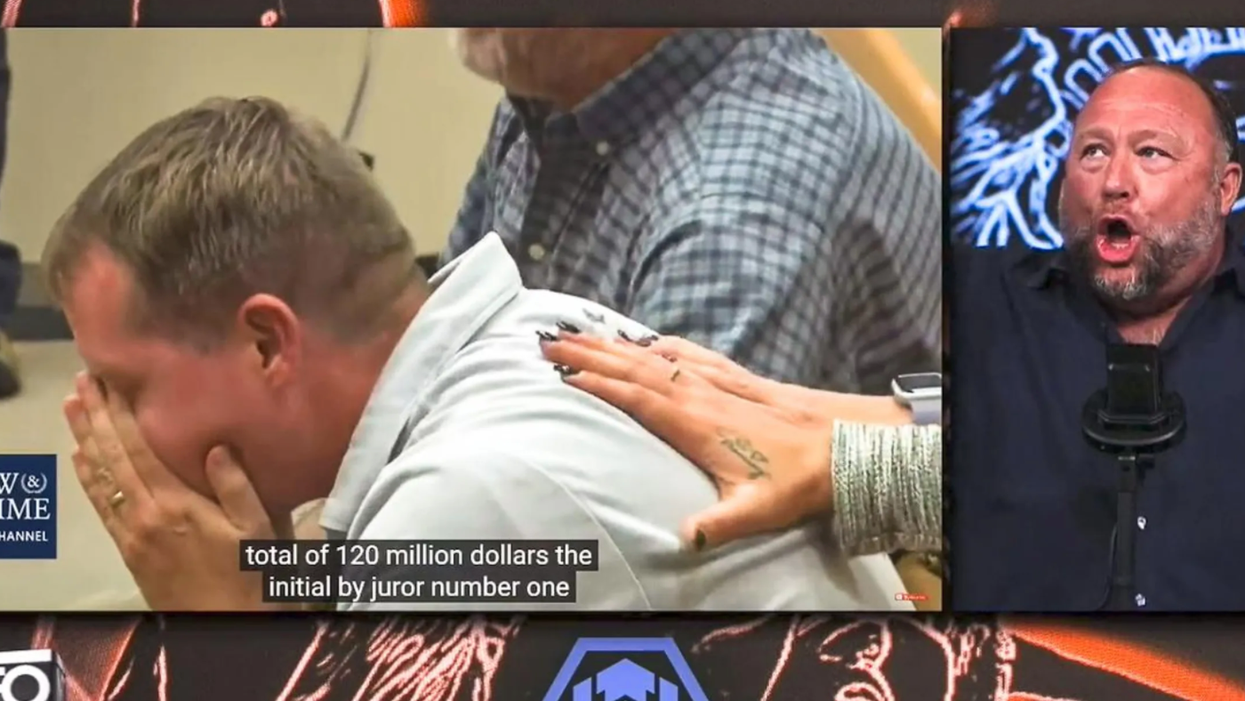 Watch: Alex Jones cheers and begs for donations after jury awards Sandy Hook families nearly $1 billion