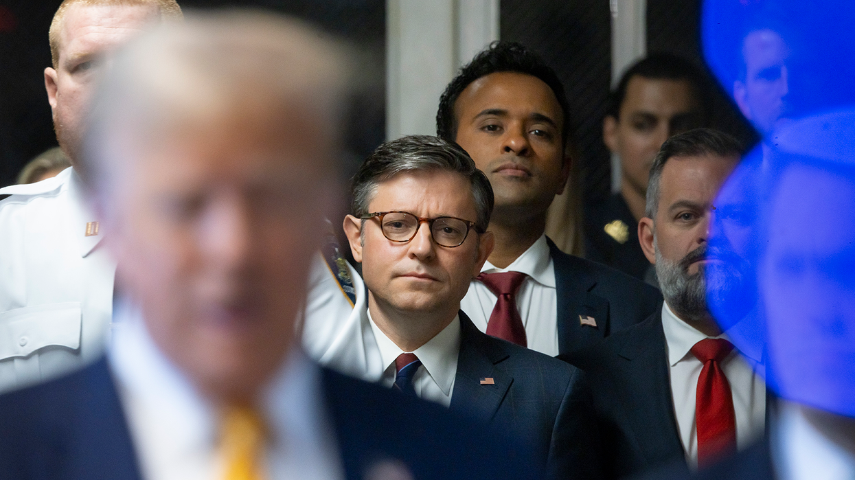 'Campaigning for Trump at his criminal trial': Johnson blasted for NYC courthouse visit