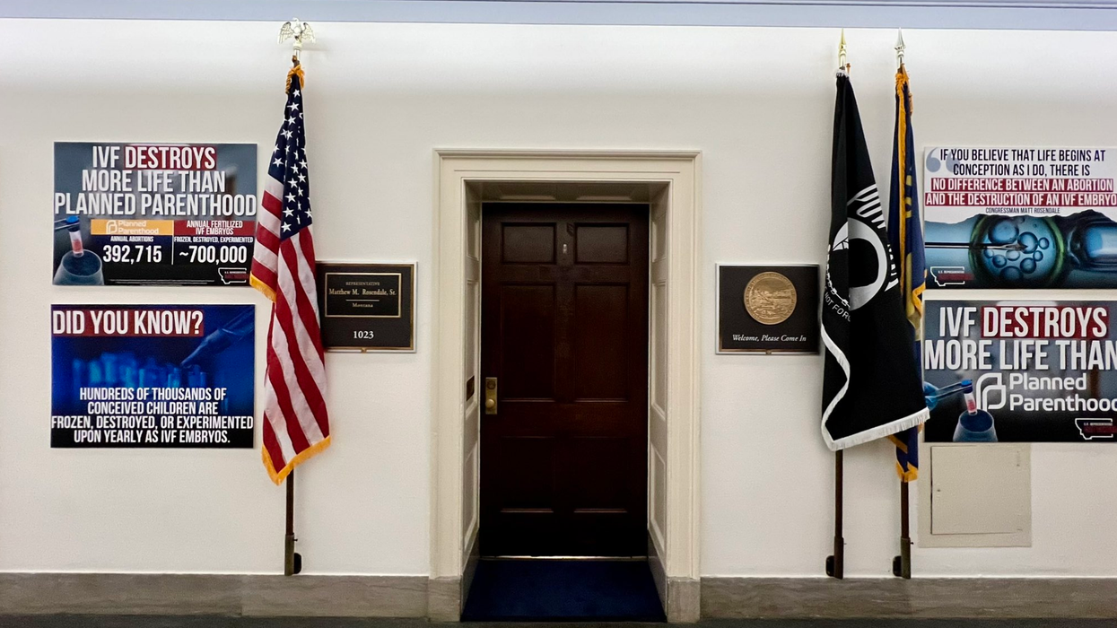 'Digging in': GOP rep festoons walls outside his House office with anti-IVF posters