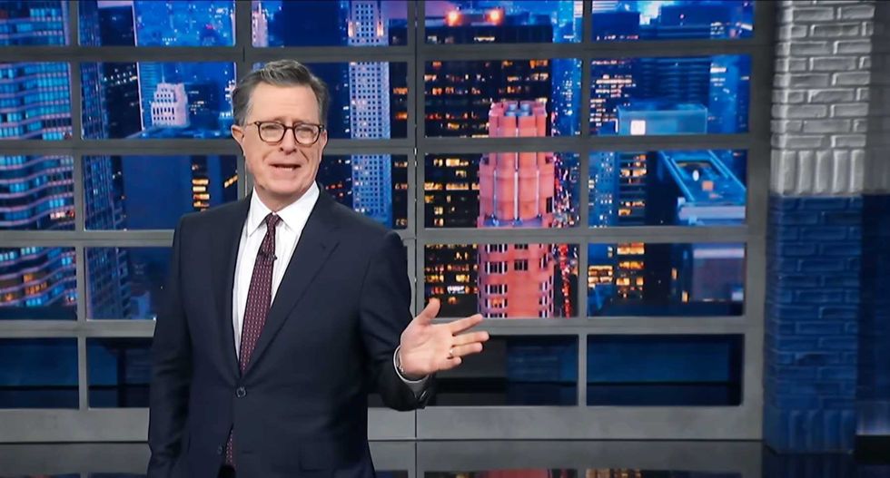 Stephen Colbert takes a new swipe at CBS in one of his final shows