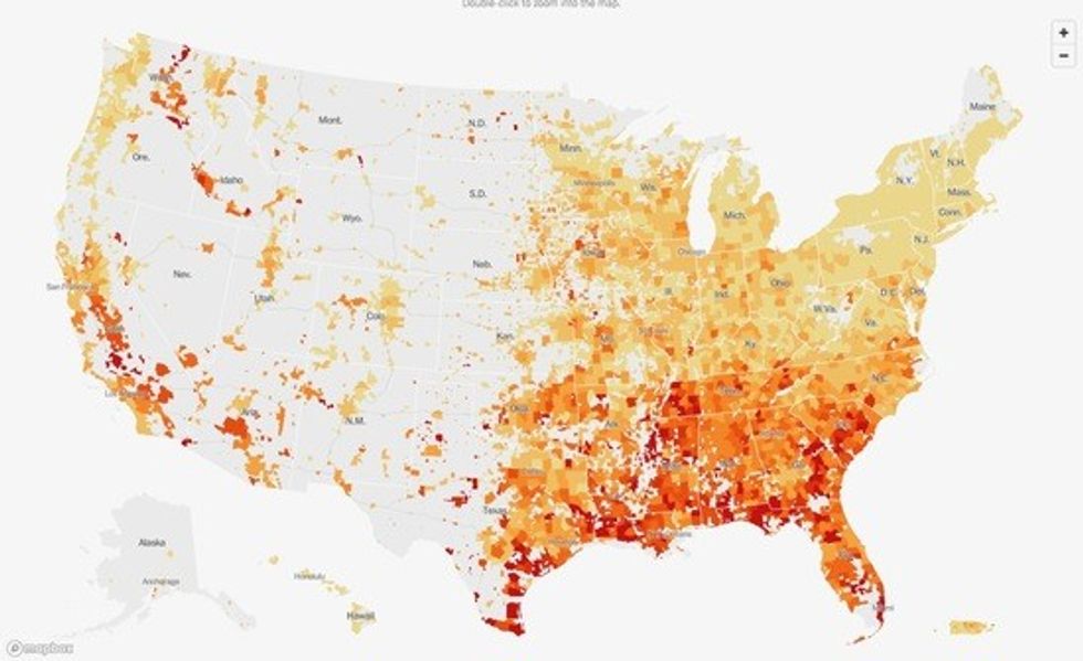 Map of united states coronavirus hotspots