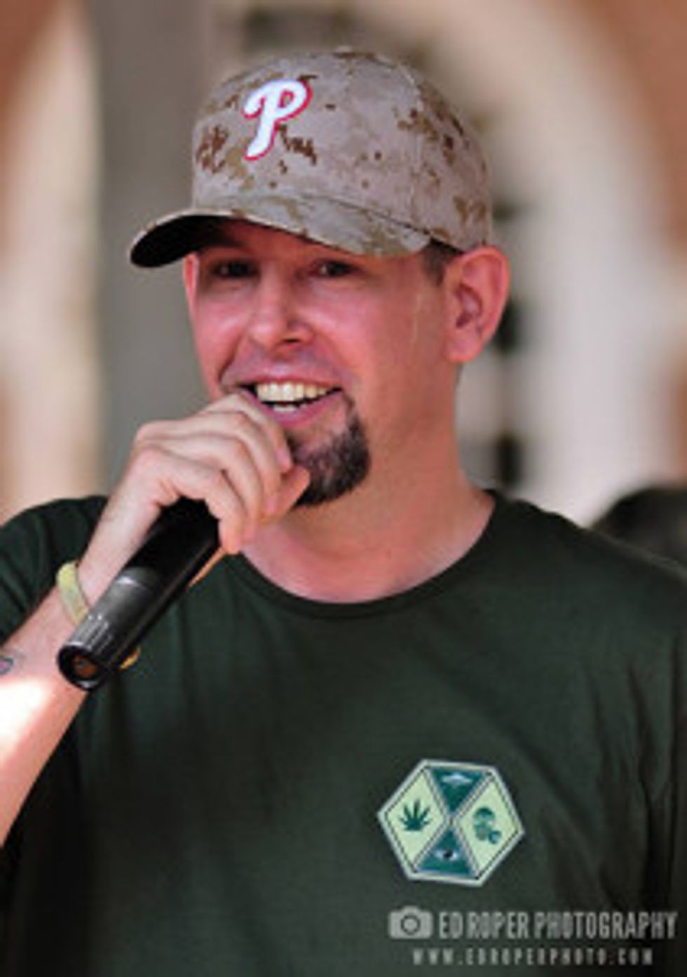 Mike Whiter speaks at a PA hemp rally Photo: Ed Roper
