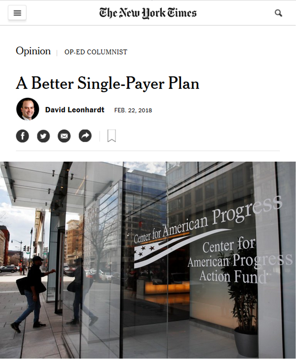 New York Times: A Better Single-Payer Plan