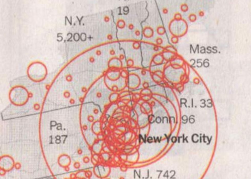 NYT Map of Covid-19 infection. 