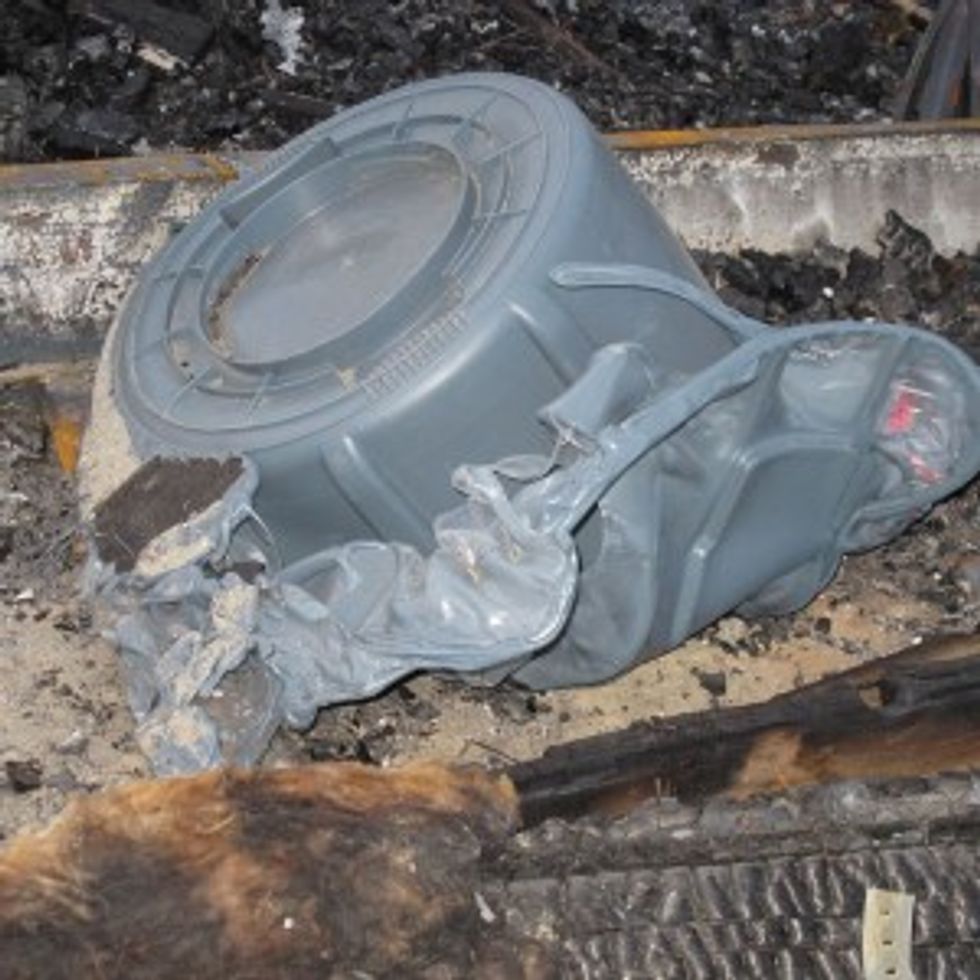 Remains of tub that was used in manufacturing process.