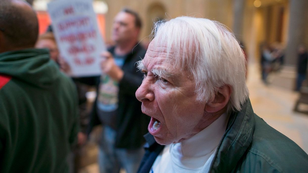 Trump supporter voter yell