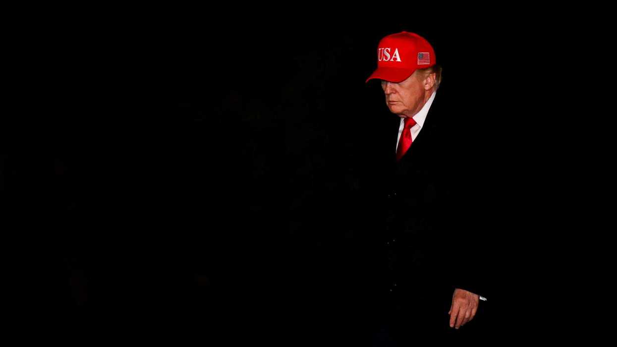 U.S. President Donald Trump arrives at the White House in Washington, D.C., U.S., April 12, 2026.