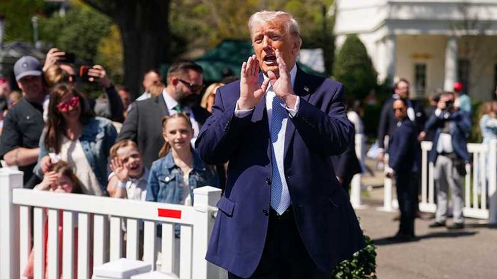 Trump tells Easter Egg Roll crowd to chant 'four more years'