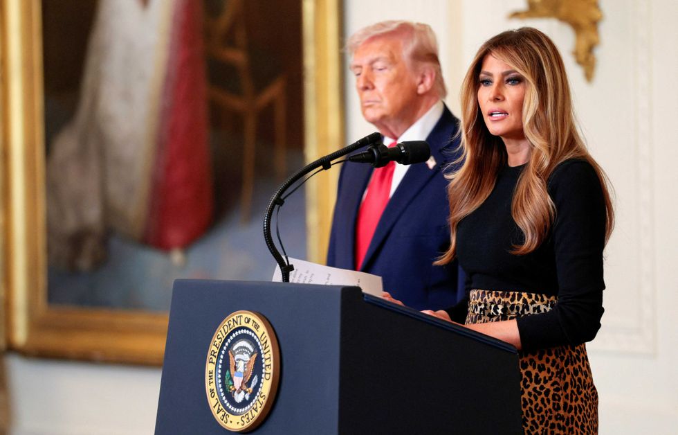 Melania hails herself as a 'visionary' at women's event
