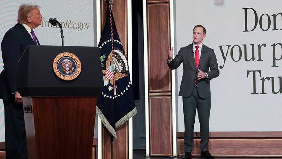 A small disclaimer exposes a secret Trump project run by Airbnb founder