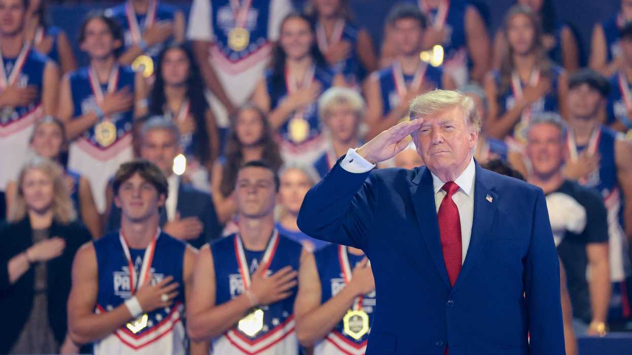 Bootlicking host fawns over Trump as he rambles about football