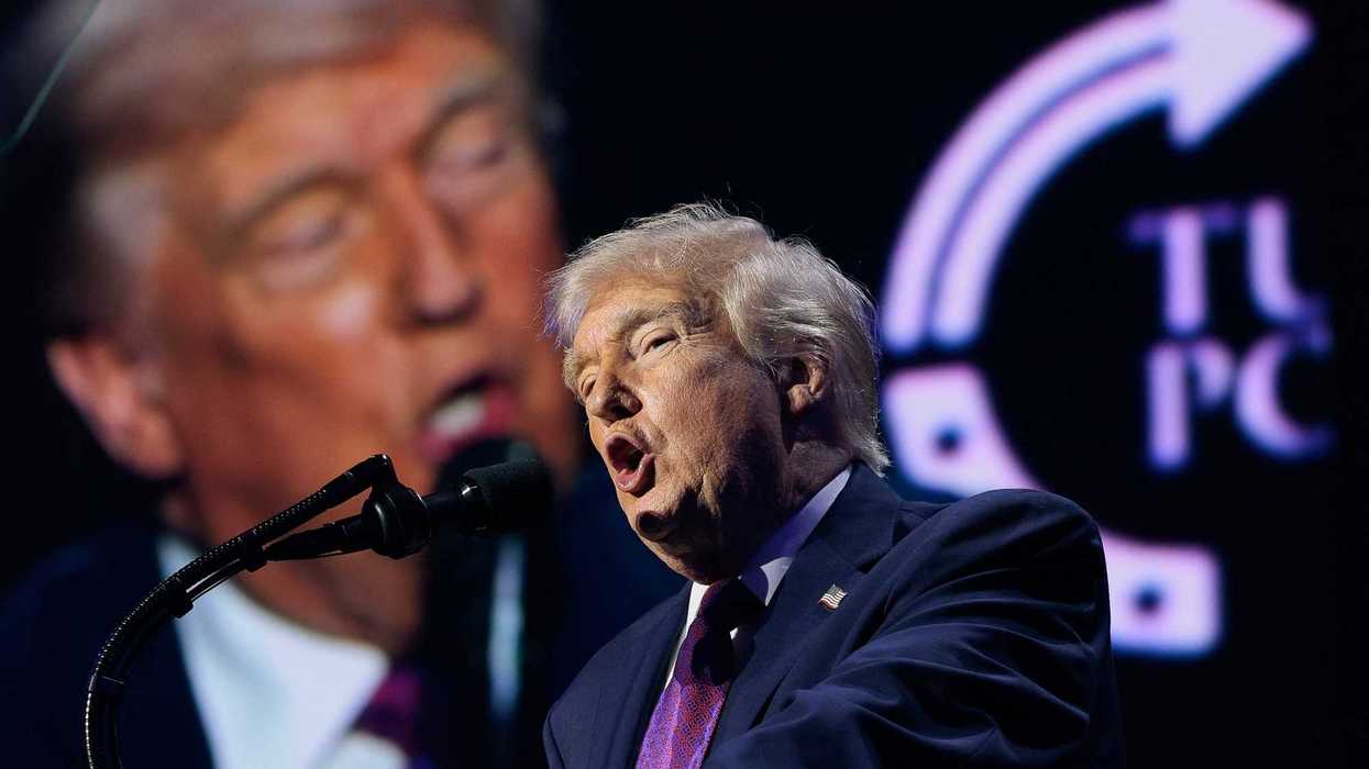 U.S. President Donald Trump speaks during a Turning Point USA event at Dream City Church in Phoenix, Arizona, U.S., April 17, 2026.