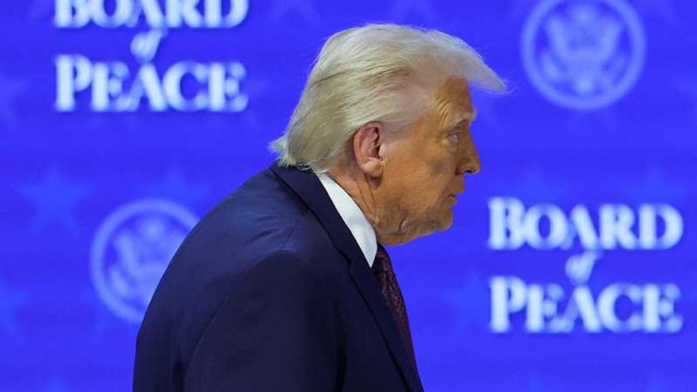 Trump mocked over 'cut-rate' Board of Peace logo that appears to invent new land mass