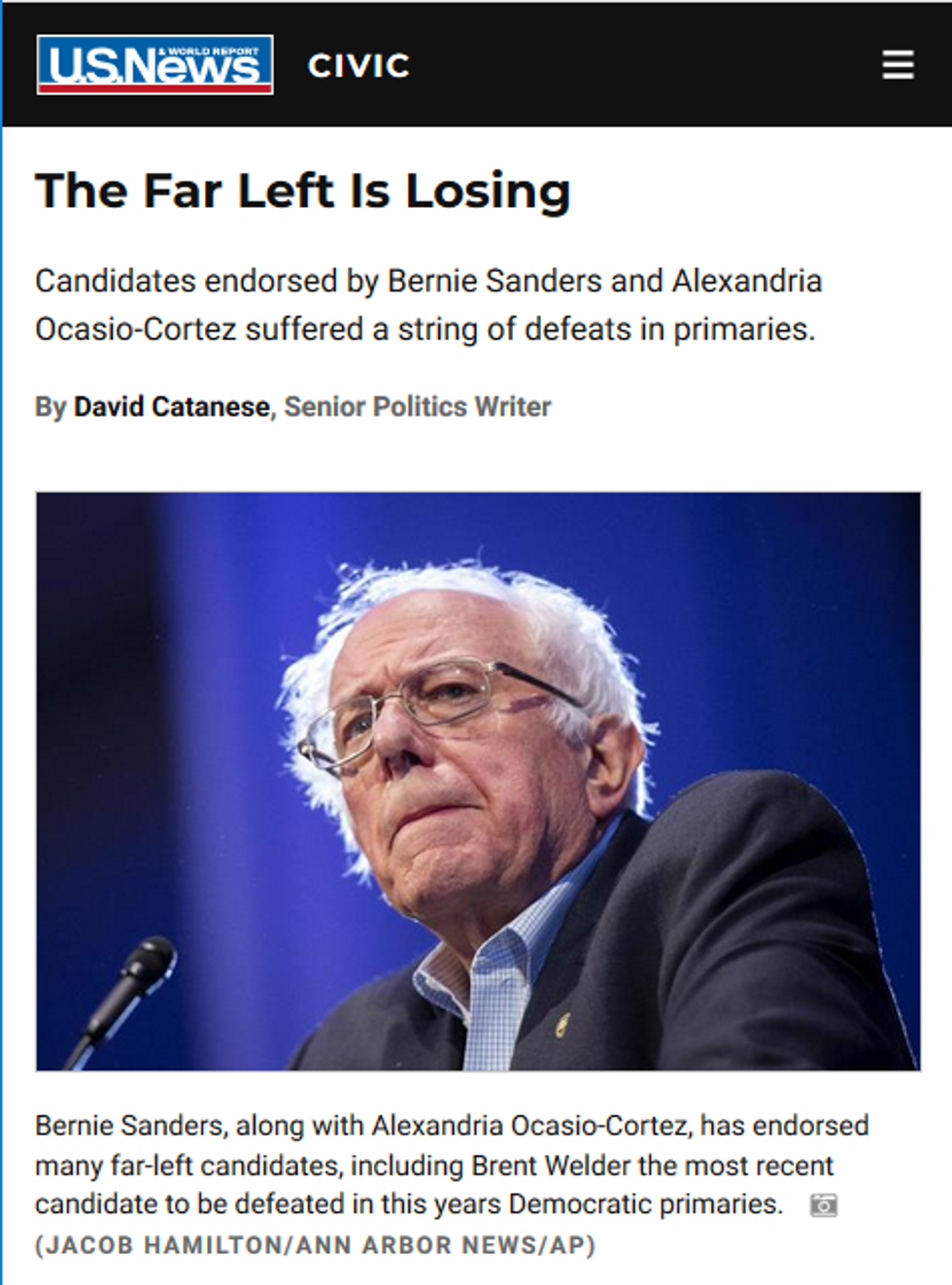 US News: The Far Left Is Losing