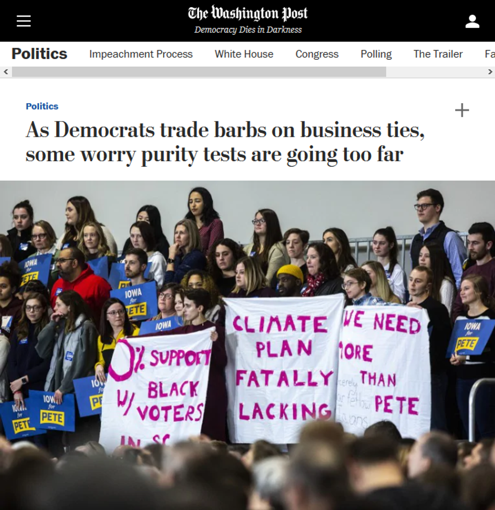 WaPo: As Democrats trade barbs on business ties, some worry purity tests are going too far